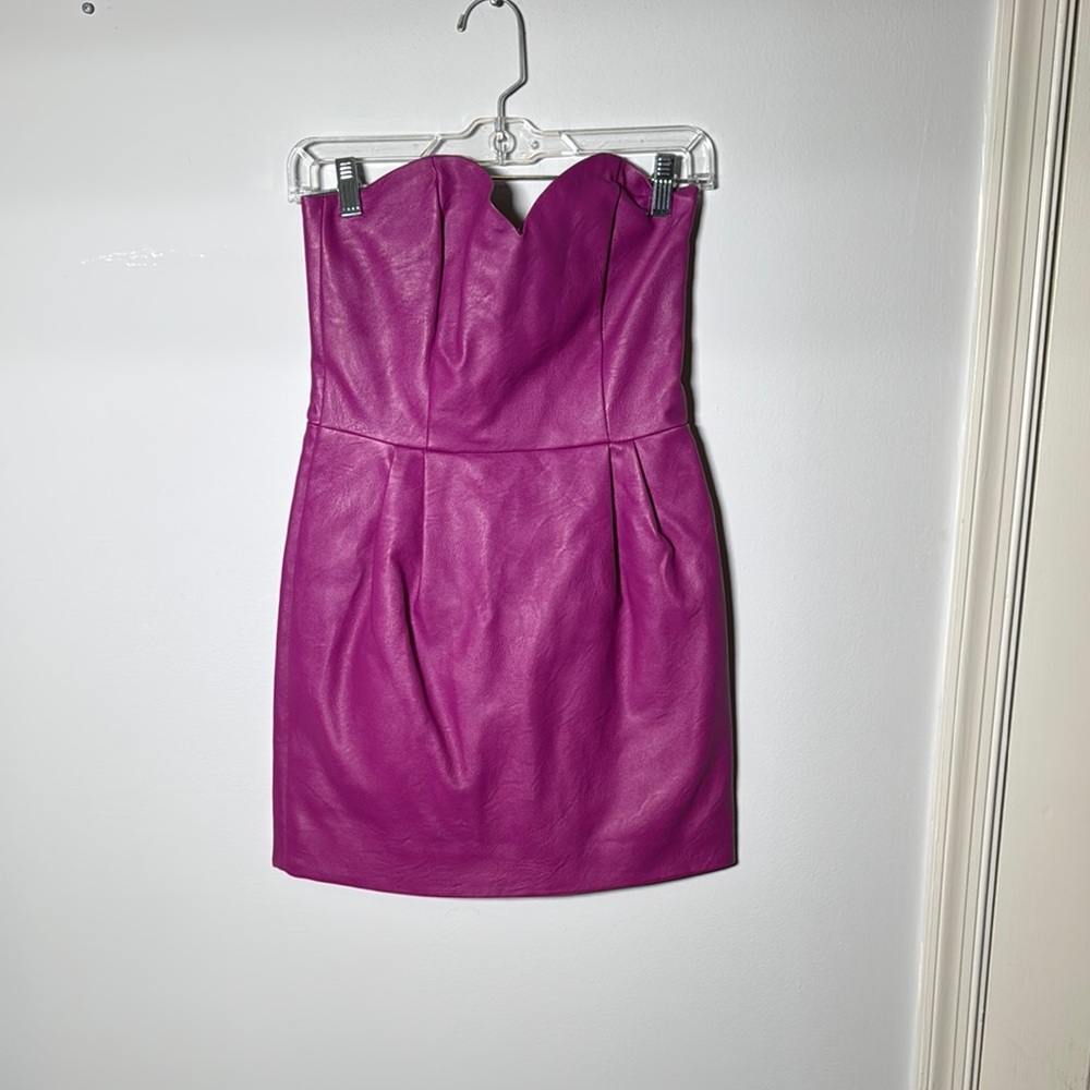 Topshop Pink Pleated Strapless Bodycon Dress